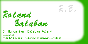 roland balaban business card